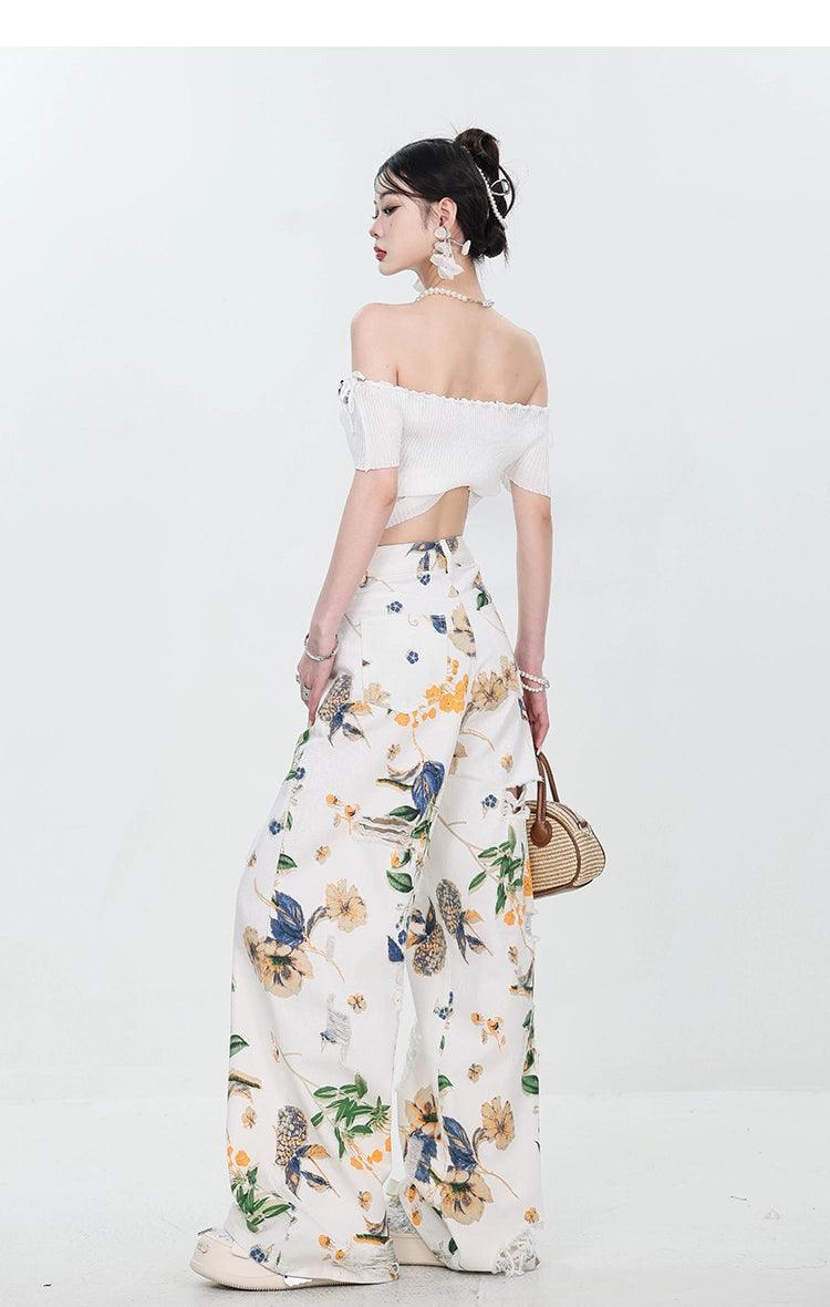 Breezy Bloom Delessed Wide Bein Jeans