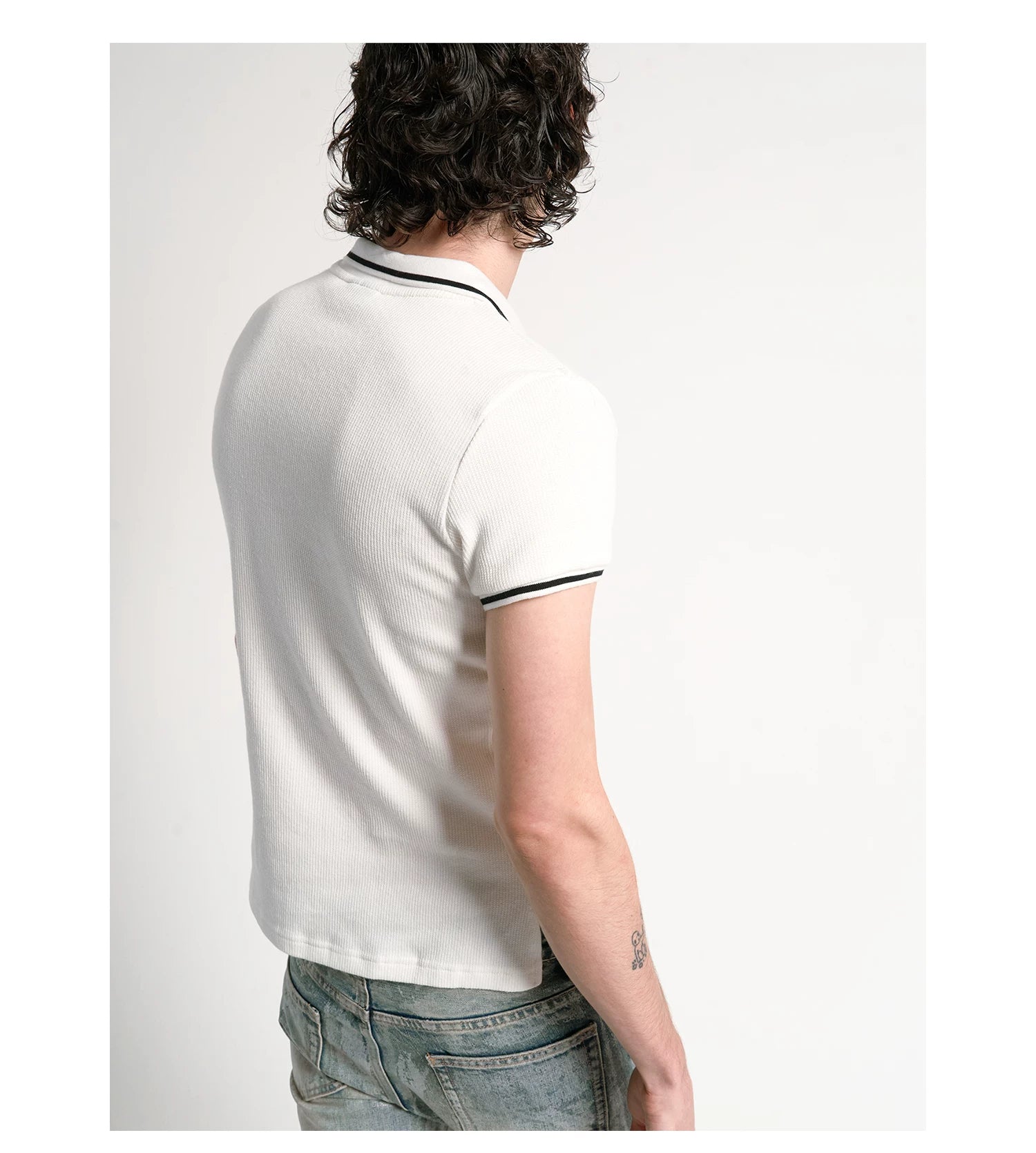 Script Crest White Polo Shirt