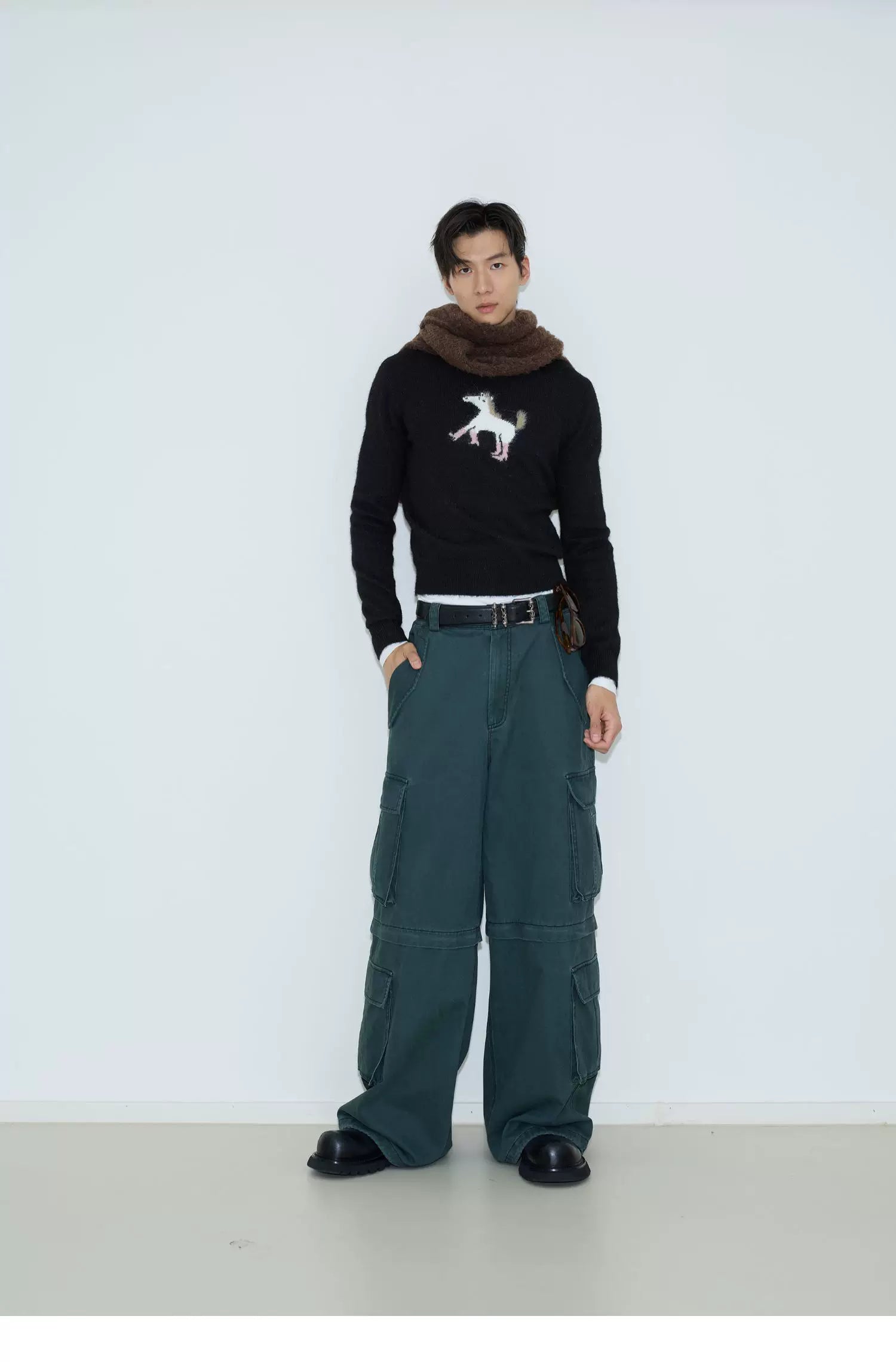 Midnight Pony Intarsia Knit Sweater