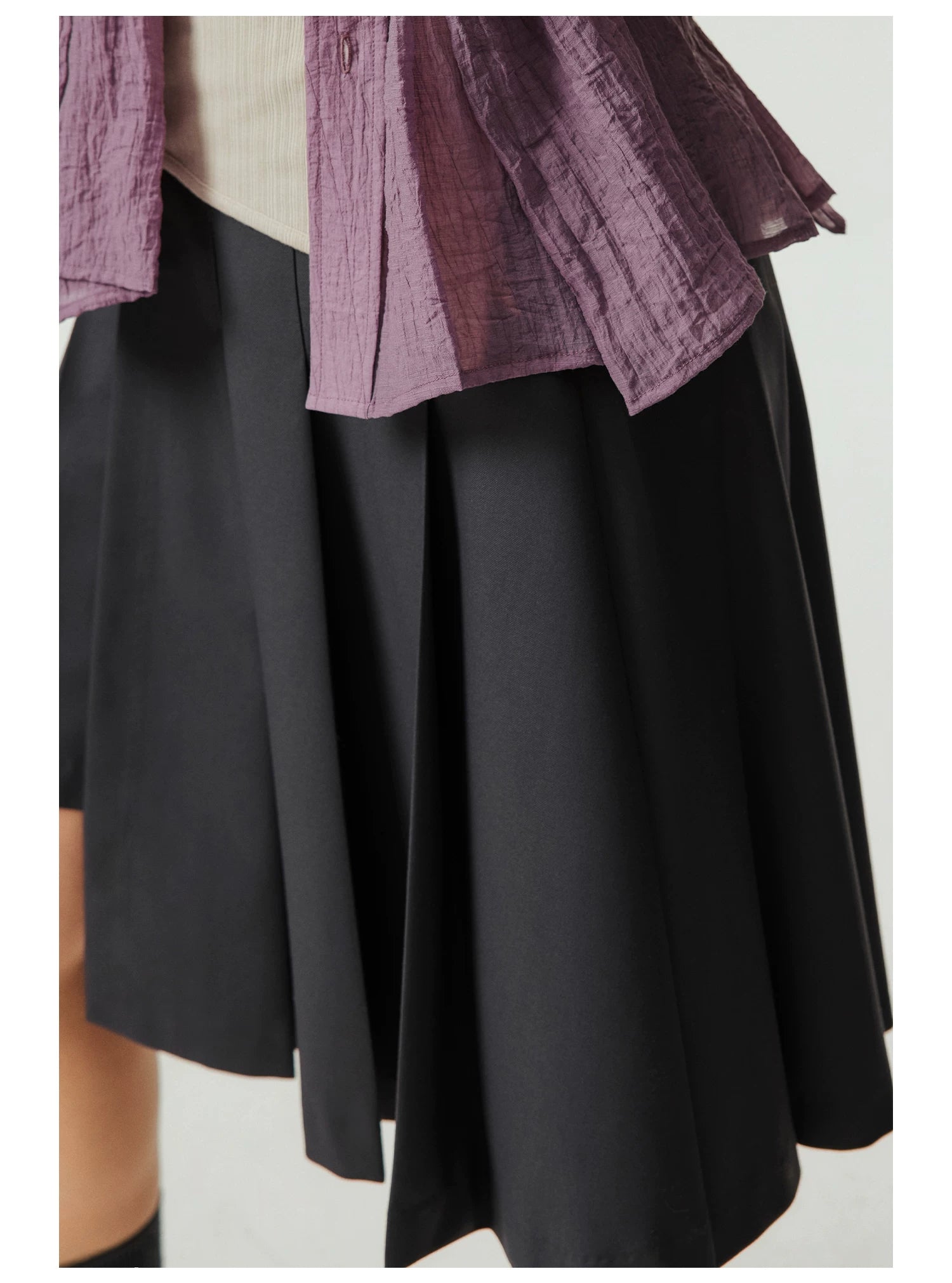 Asym Pleated Mini Skirt