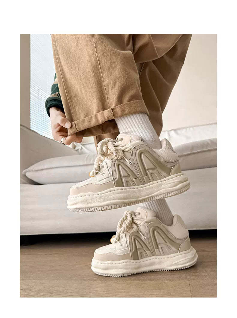 Chunky Rope Lace Thick Platform Sneakers