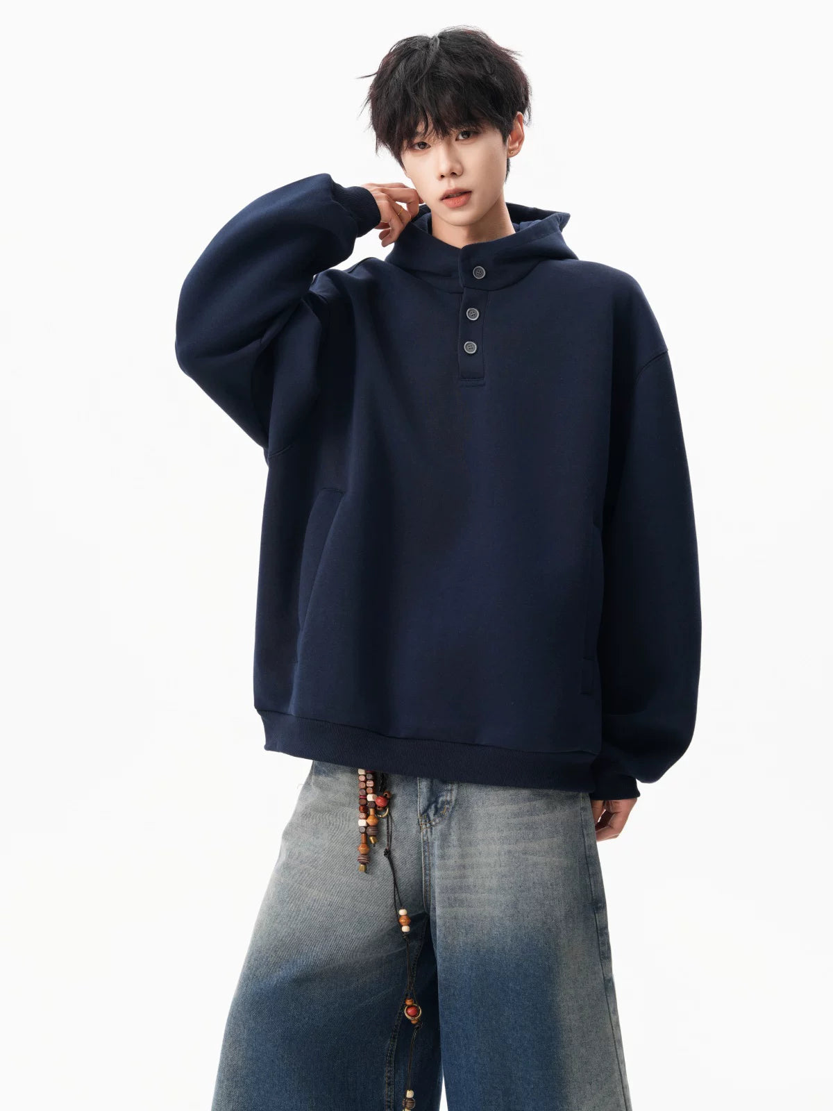 Flannel Trail Henley Hoodie