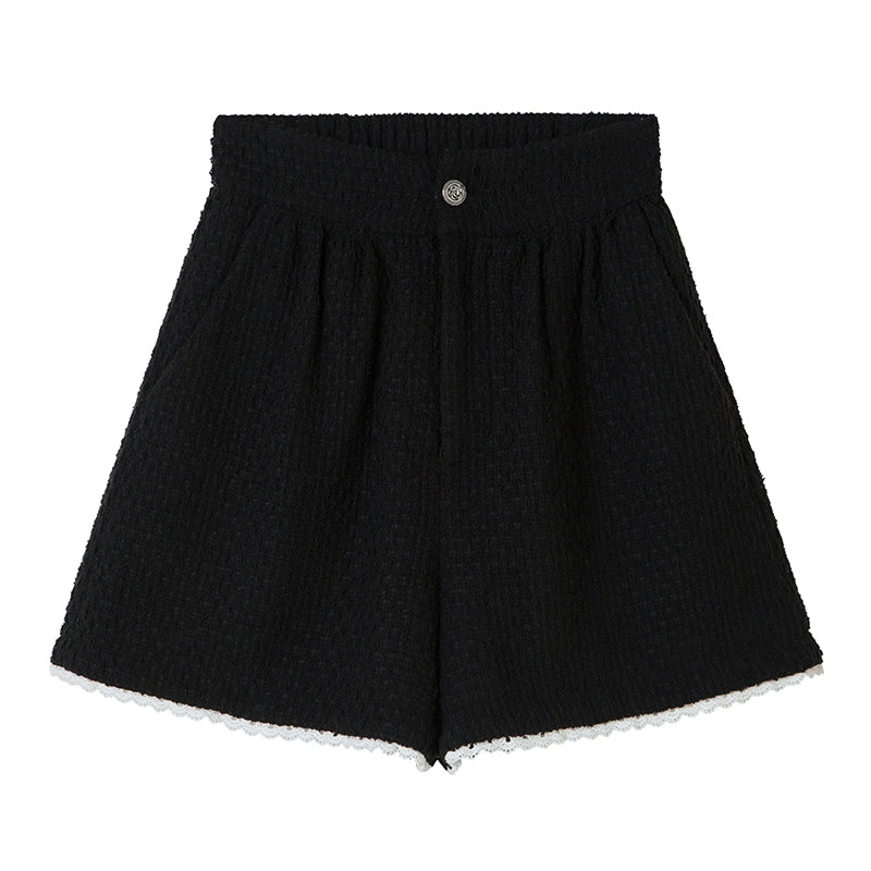 Tweed Short-Sleeve Blouse and Short Setup