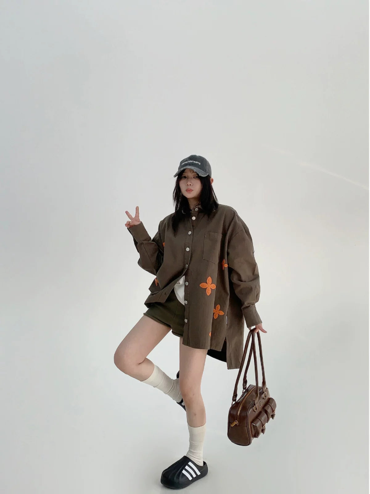 Olive Bloom Button Shirt