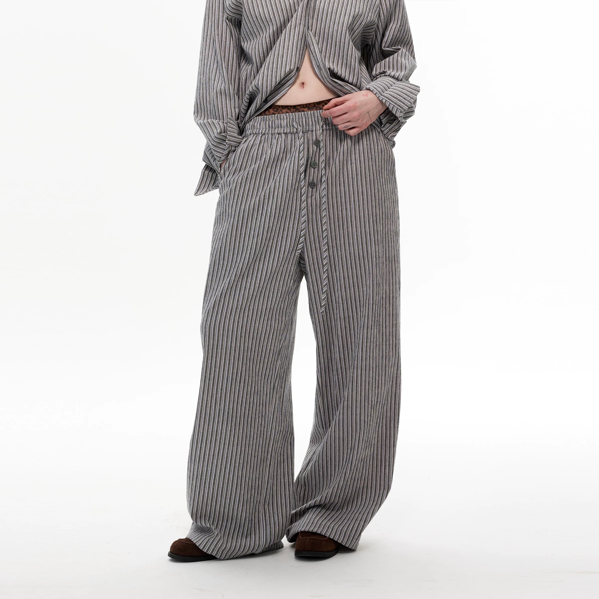 Drape Line Pinstripe Lounge Shirt