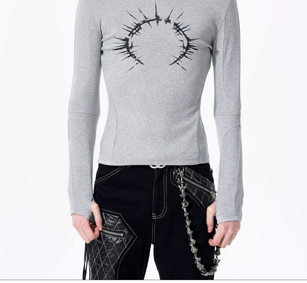 Eclipse Thorn Halo Long‑Sleeve Tee