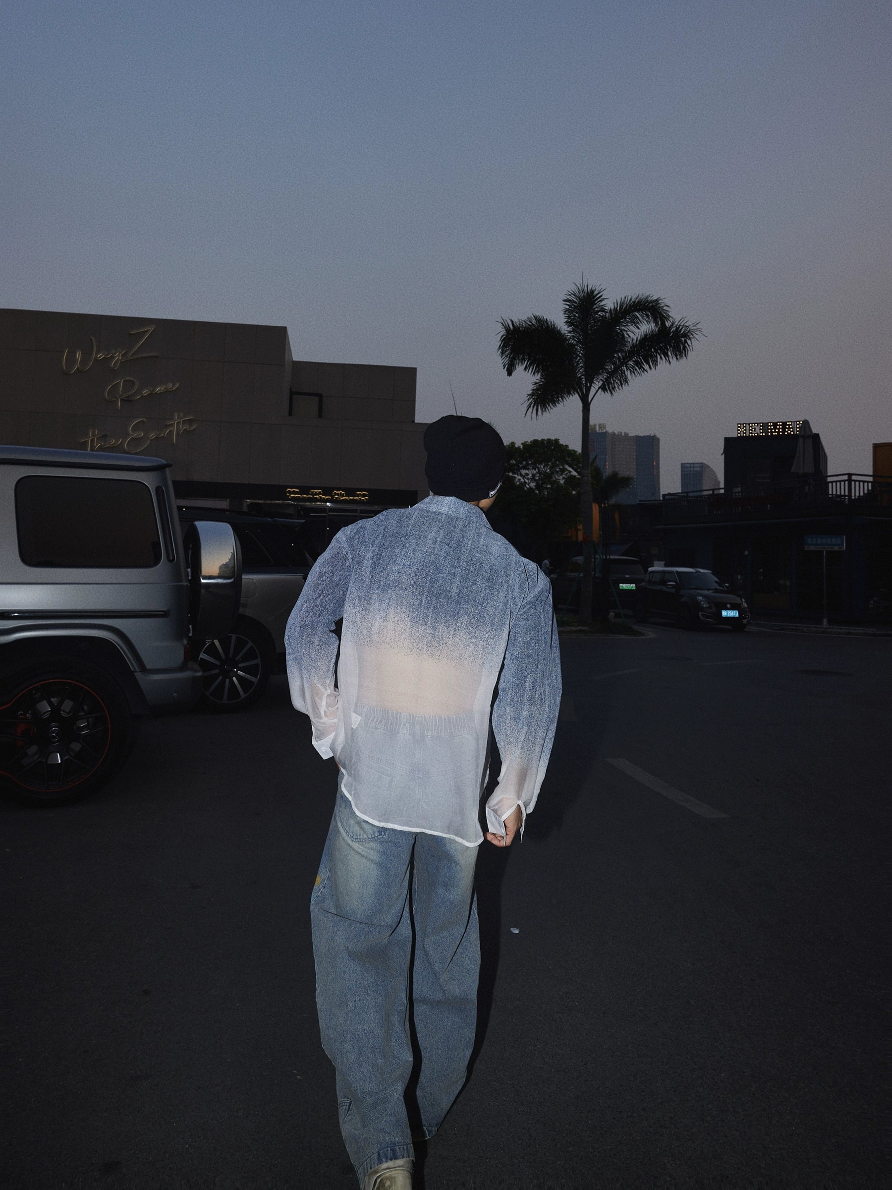 Ombre Denim Fade Button-Up Shirt