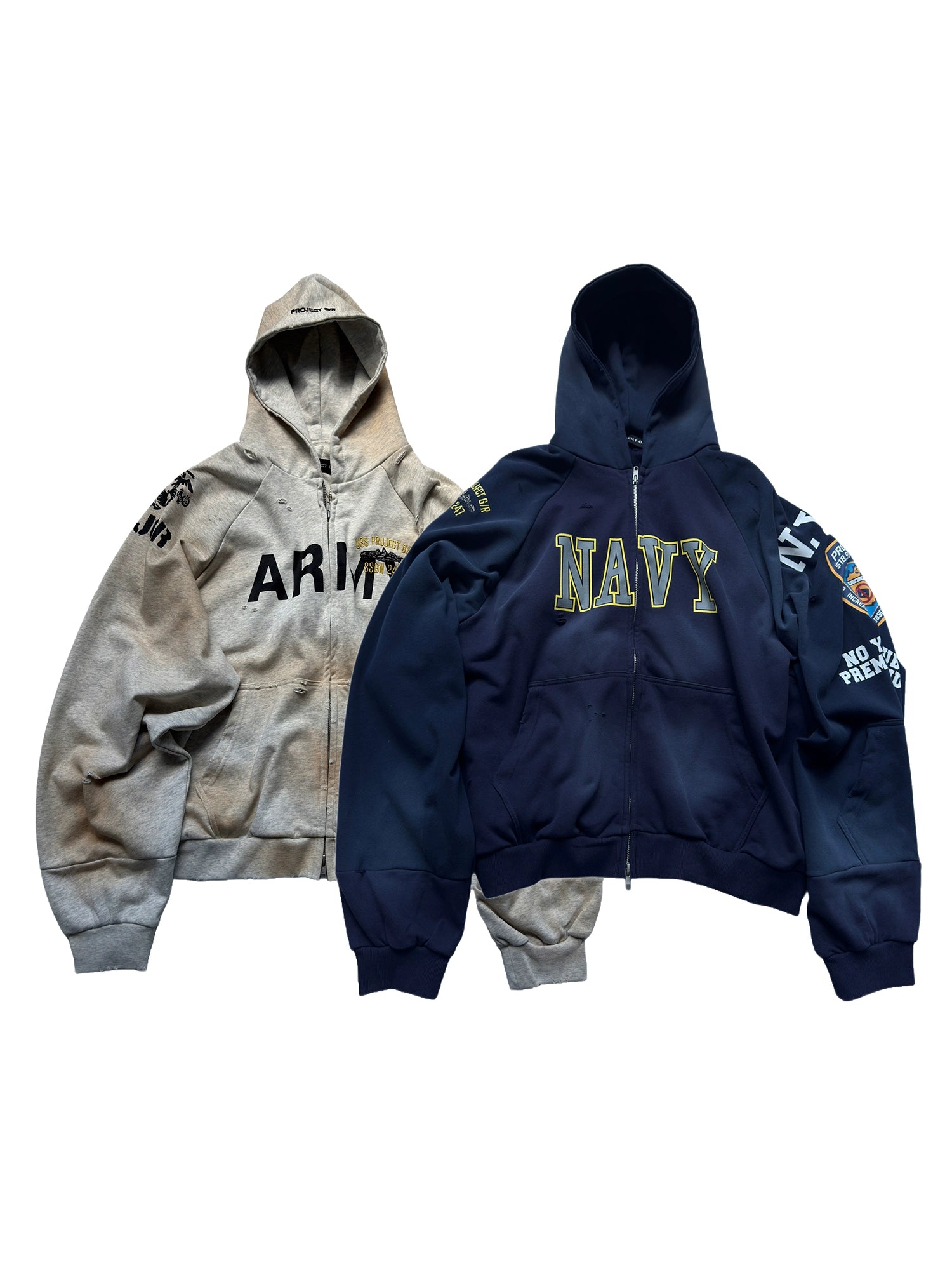 NAVY Duel-Zip Hoodies