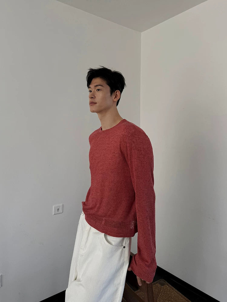 Rose Ember Textured Knit Tee