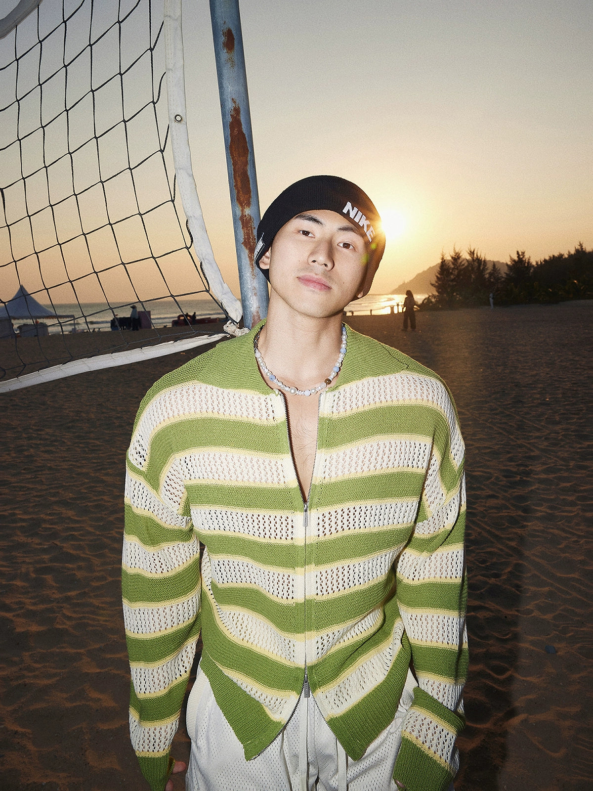 Two-Toned Striped Knit Sweater