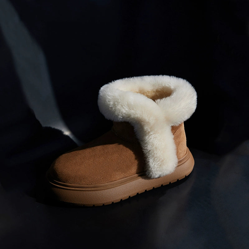 Fuzzy Shearling Ankle Winter Boot