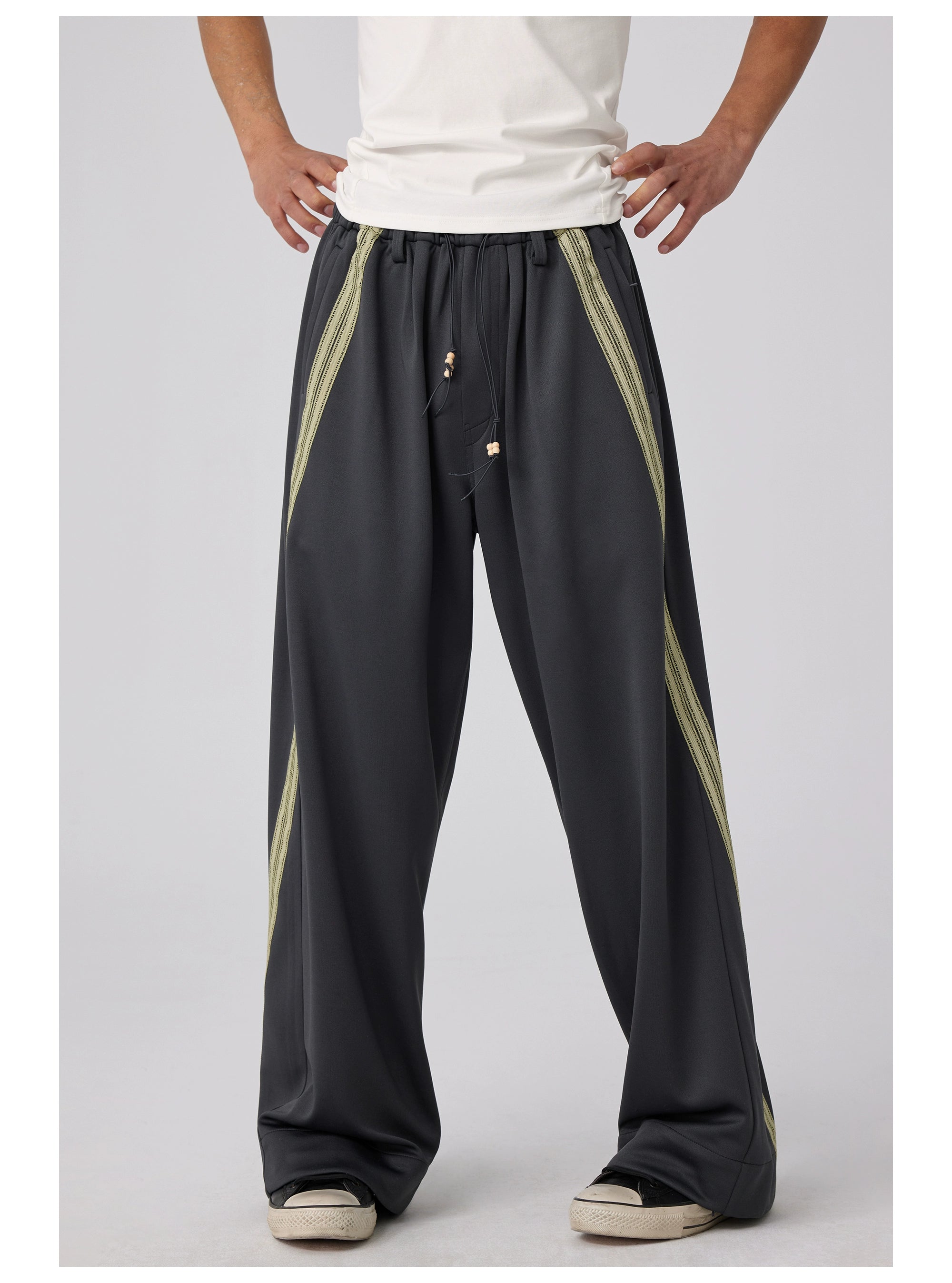 Wide Leg Track Pants with Side Stripe
