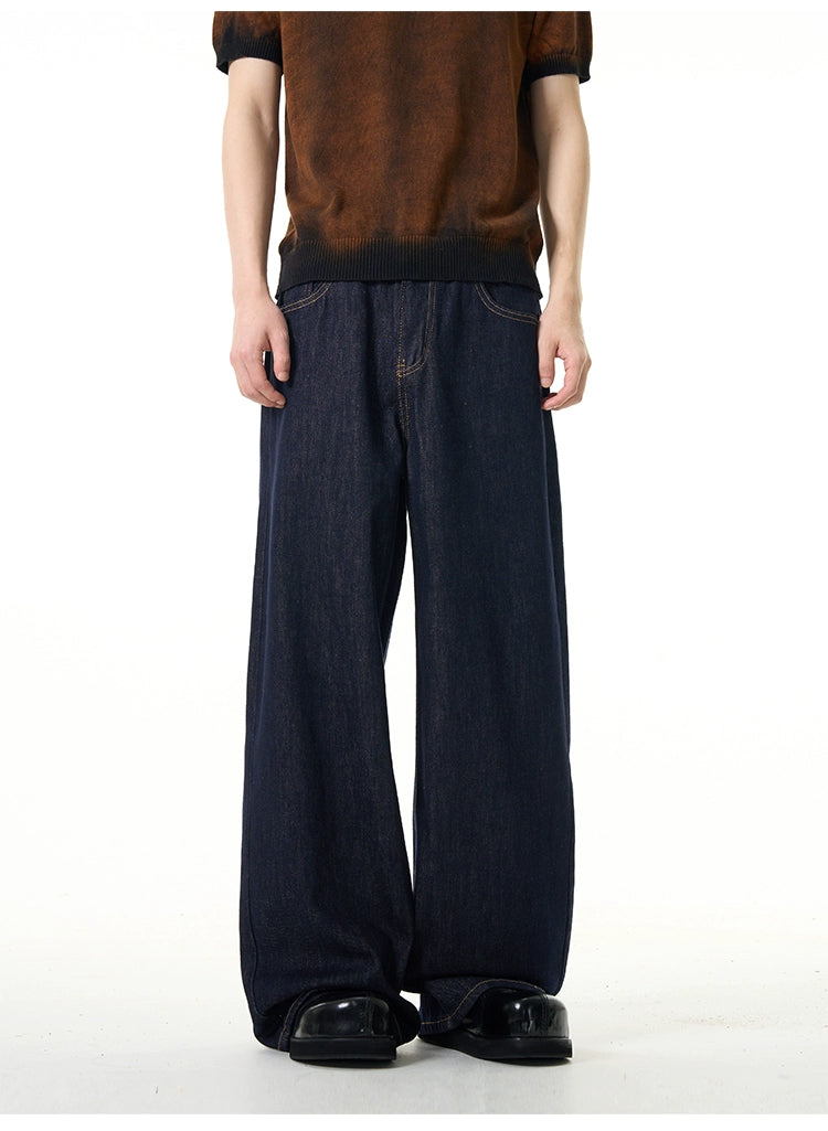 Mid-Rise Dark Wash Wide-Leg Jeans