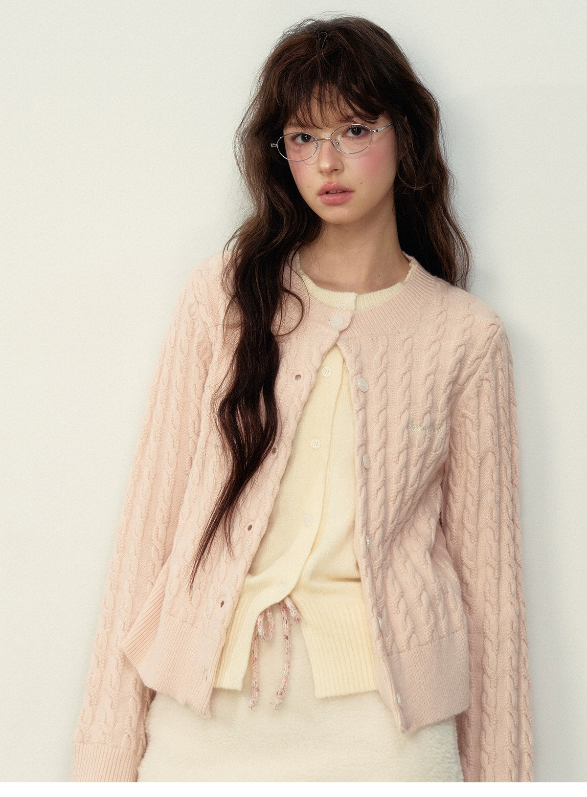 Cable Knit Preppy Style Cardigan
