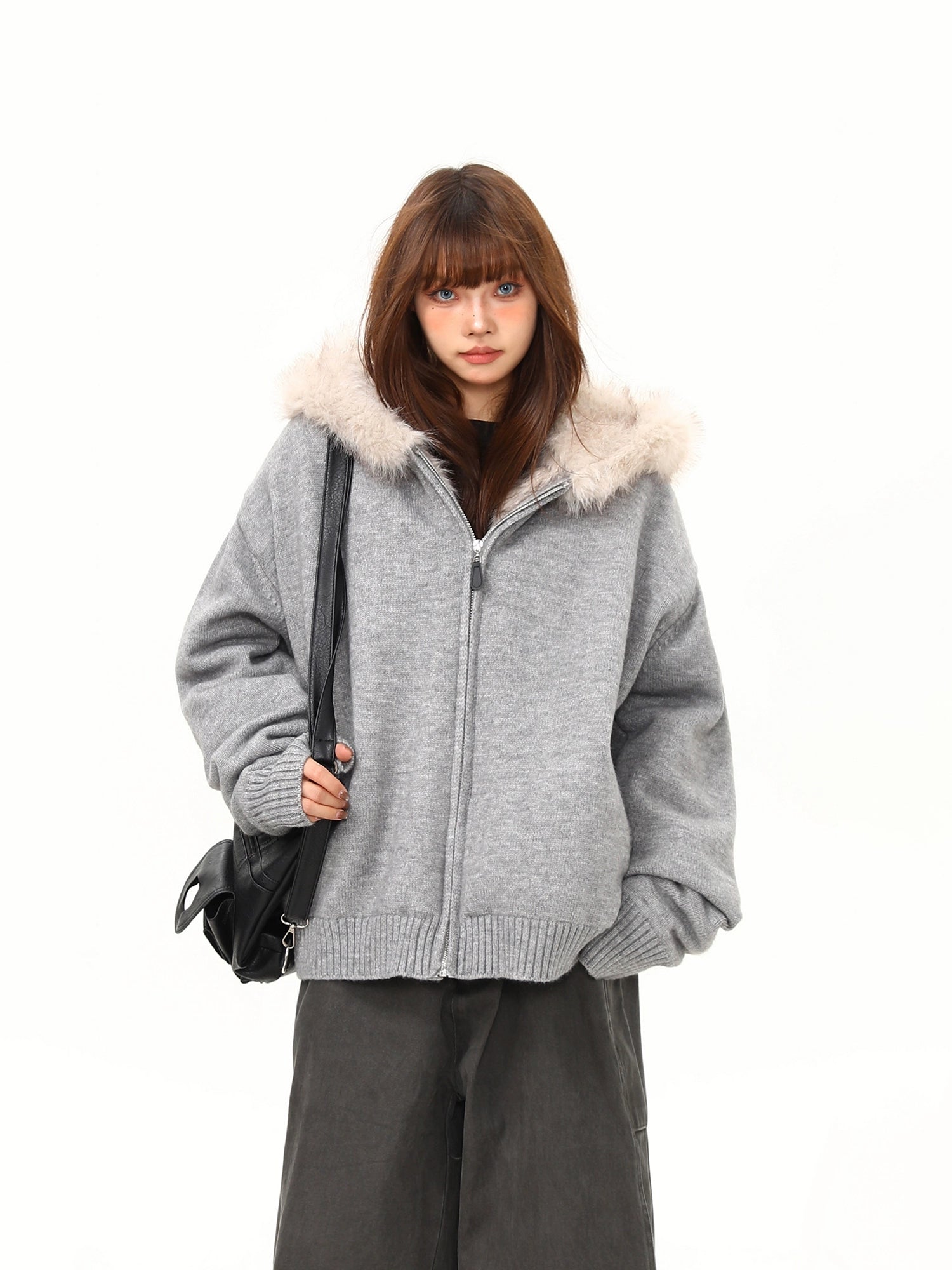 Frostbite Plush Knit Hoodie Jacket