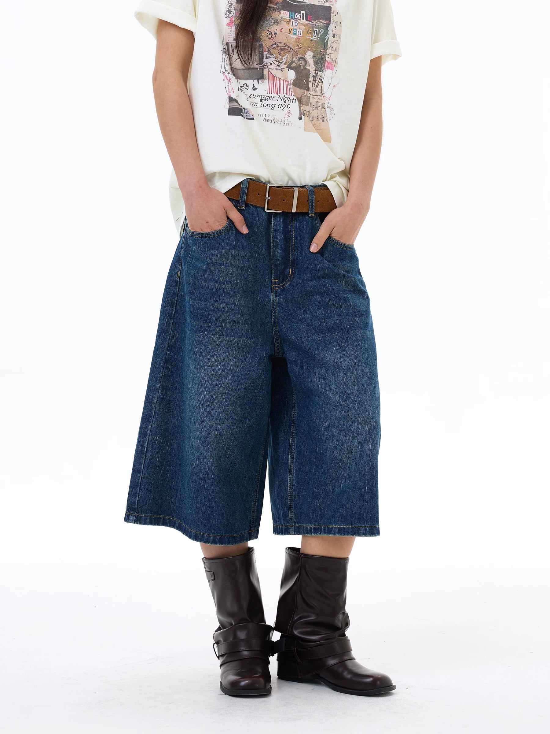 Harbor Postcard Denim Gaucho Shorts