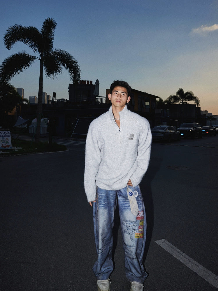 Arctic Mist Half-Zip Sweater