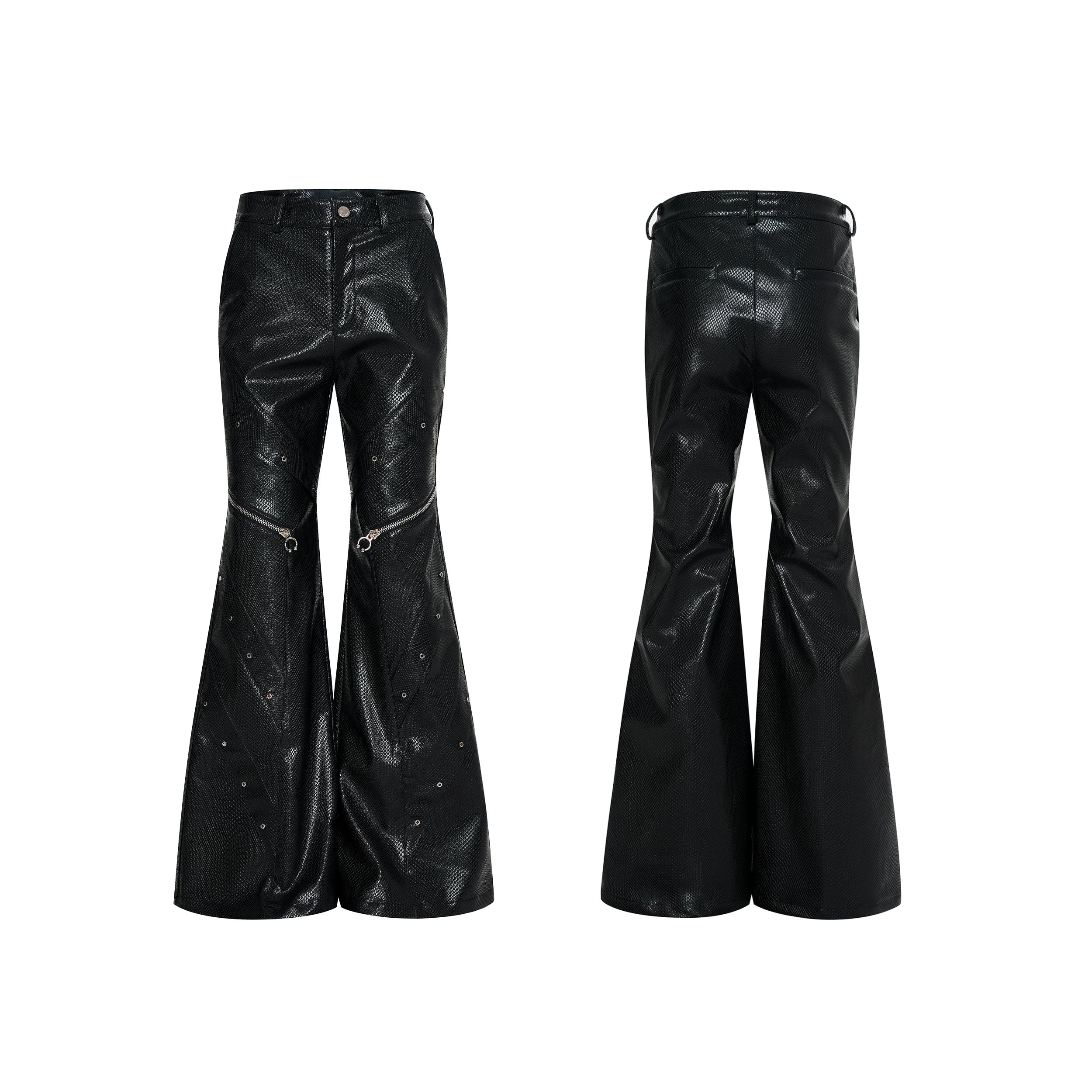 Serpent Bolt Zip‑Off Flare Pants