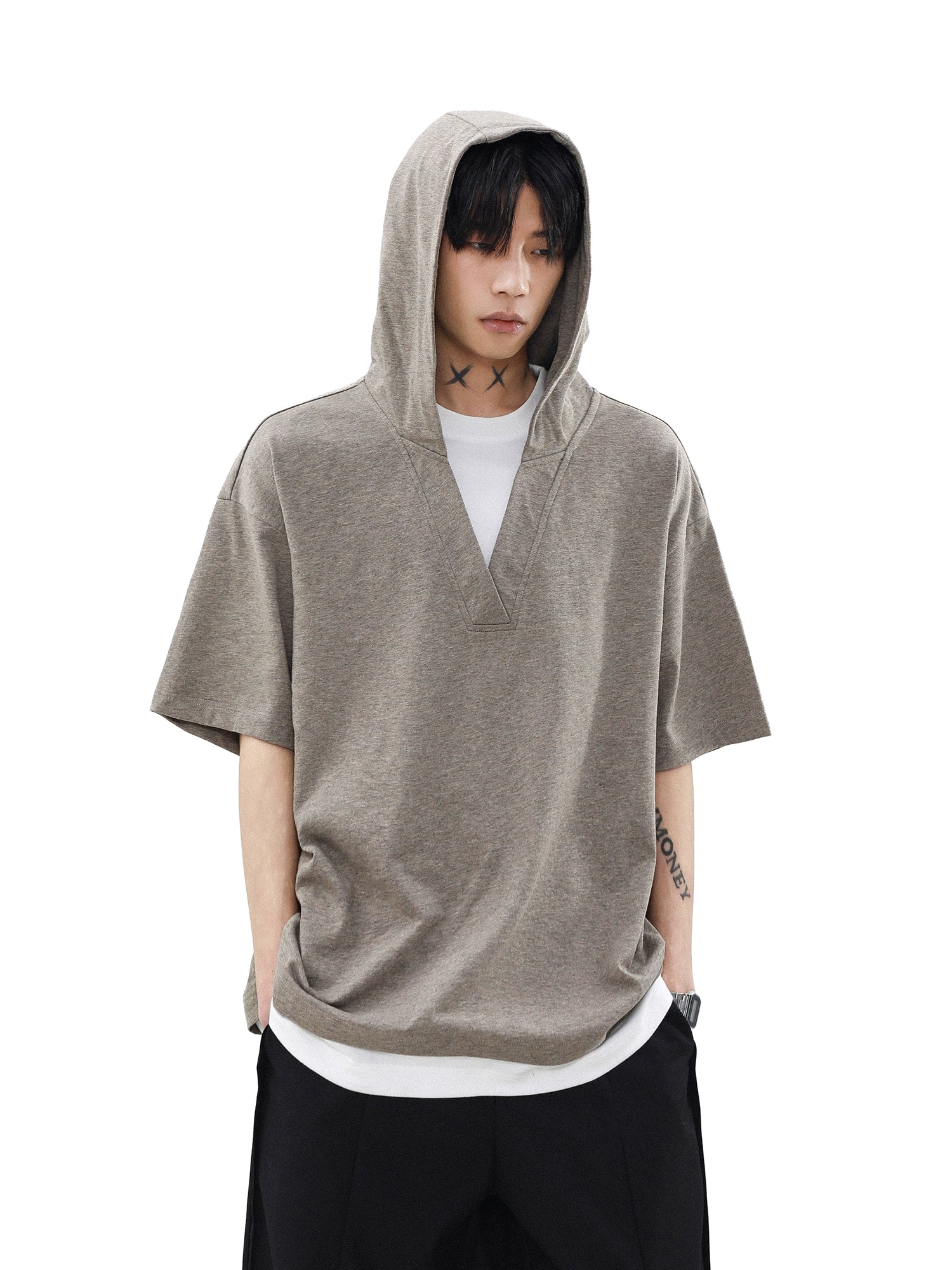 Cinder Drape Short Sleeve Hoodie