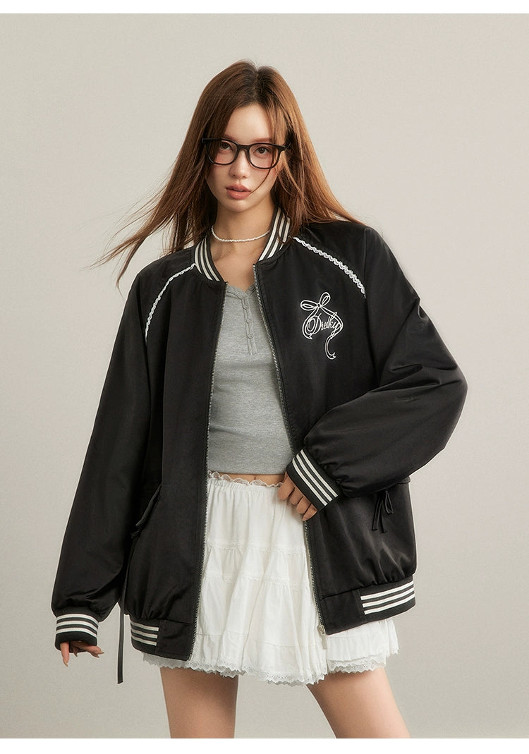 American-style Black Baseball Jacket