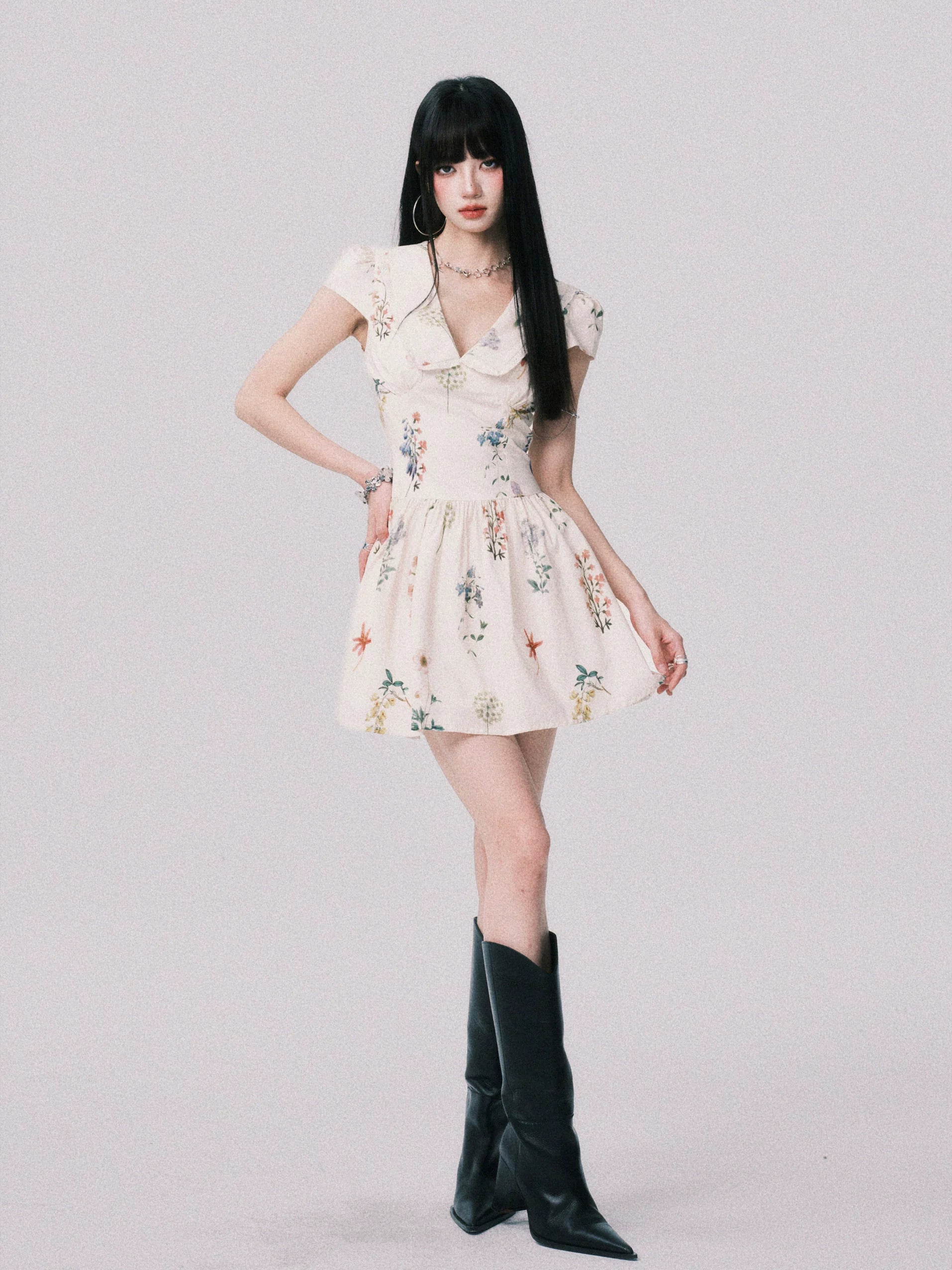 Wildflower Whimsy Collared Mini Dress