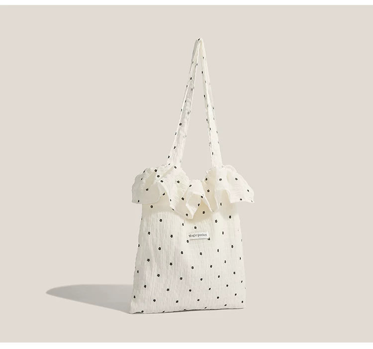 Frosted Ditsy Ruffle Tote
