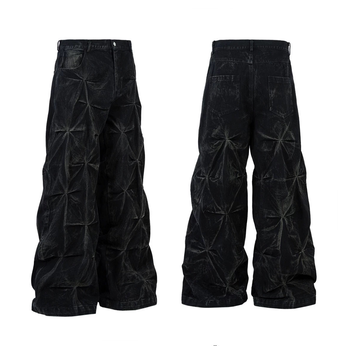 Obsidian Fracture Crinkle Denim Pants