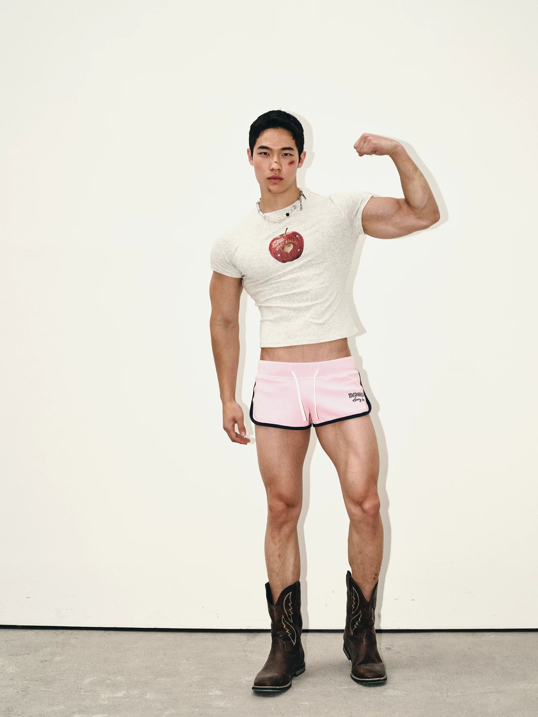 Candy Apple Graphic Fitted Crop Tee