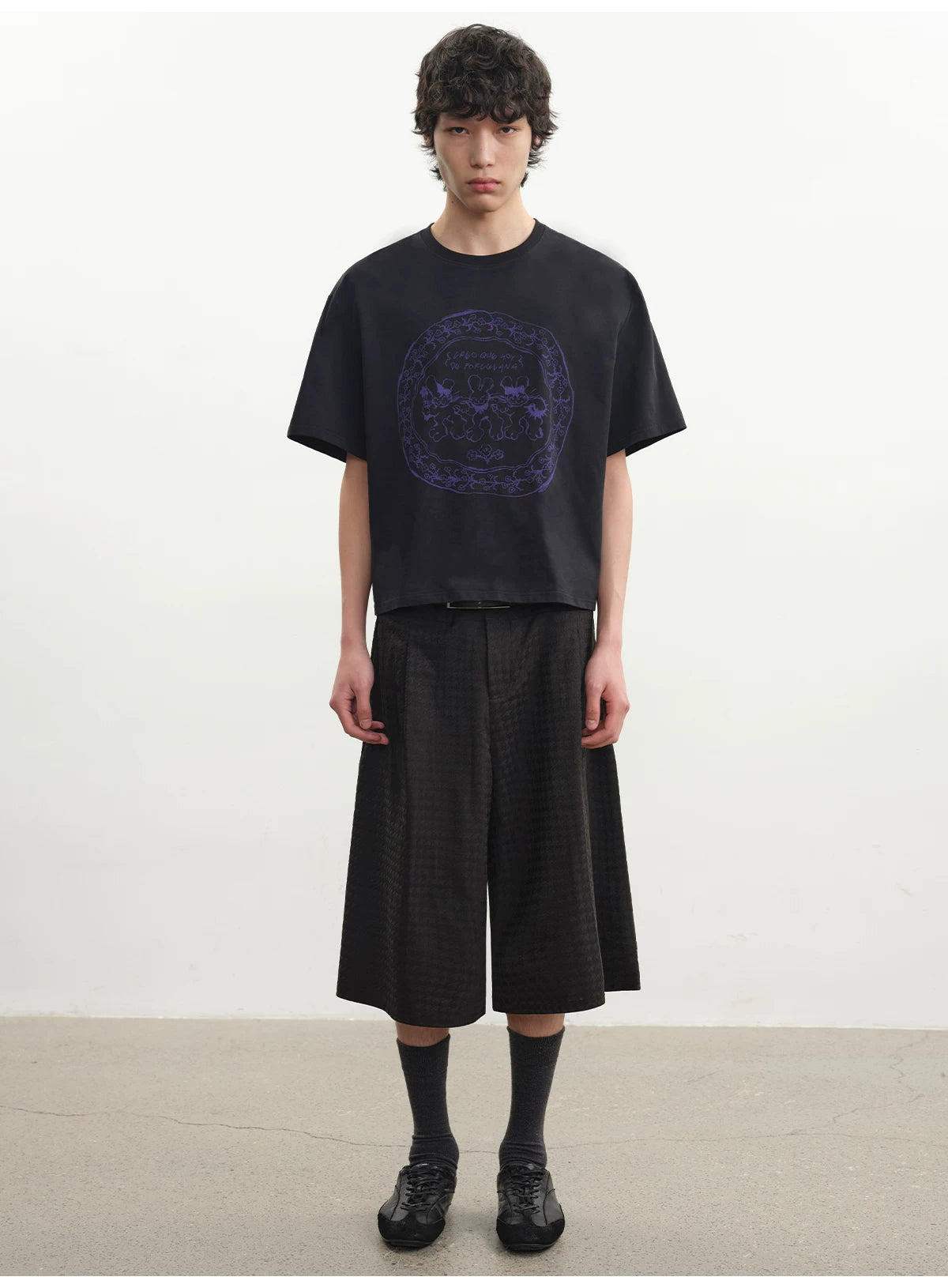Purple Circular Rabbit Graphic Tee