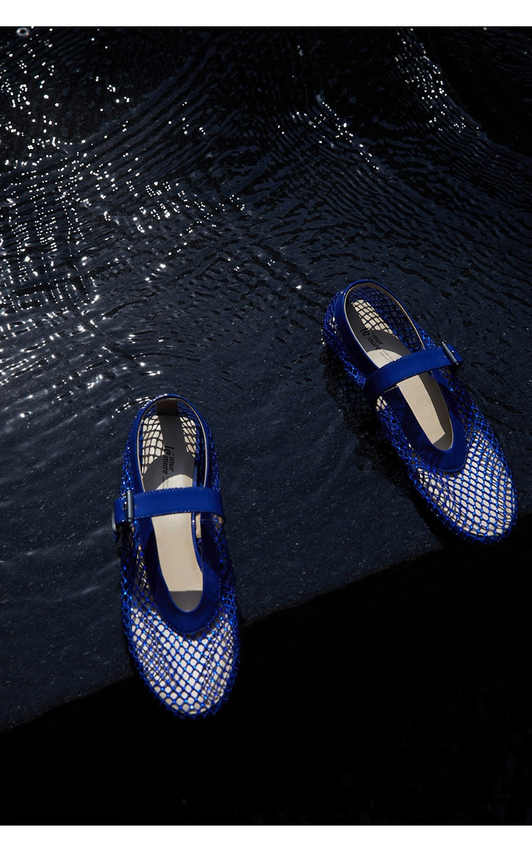 Mesh Mary Jane Ballet Flats