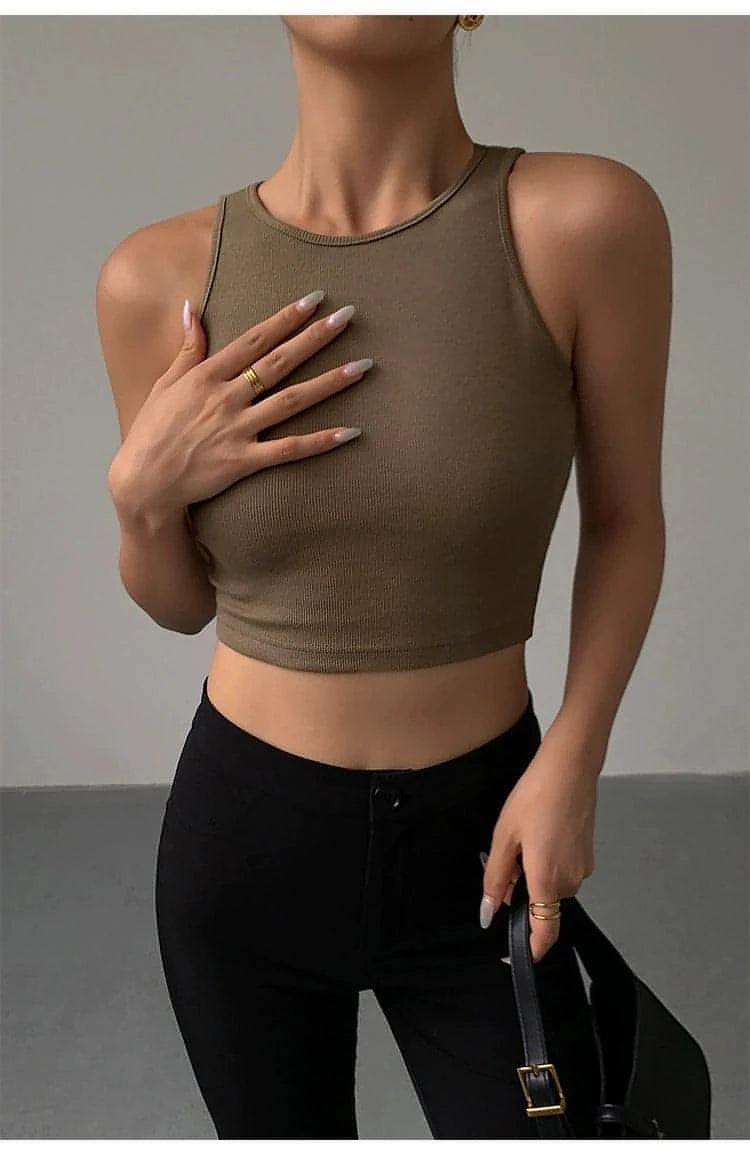 Summer Black Knitted Tank Top - chiclara