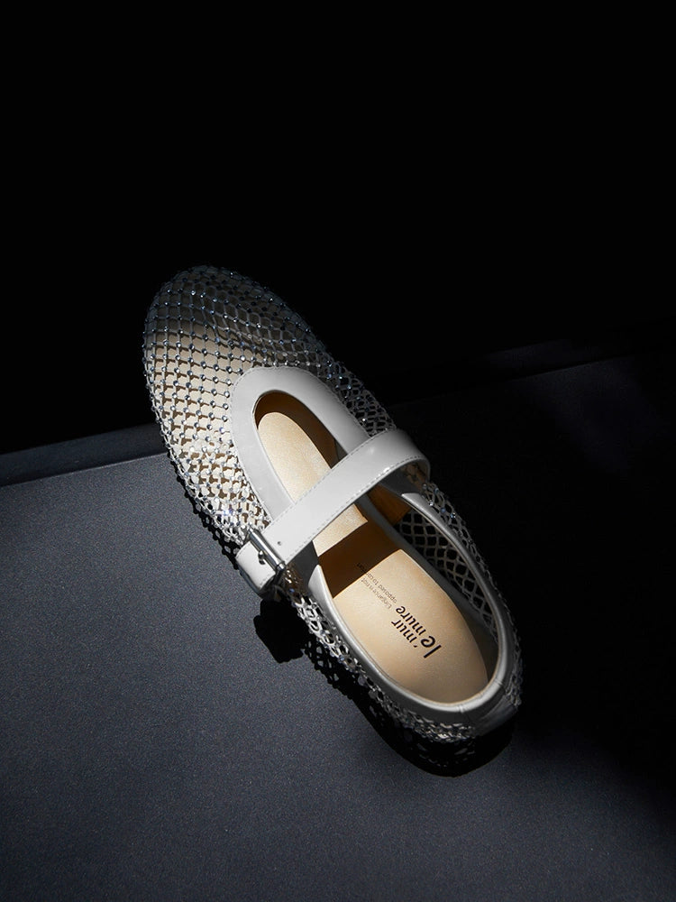 Mesh Mary Jane Ballet Flats