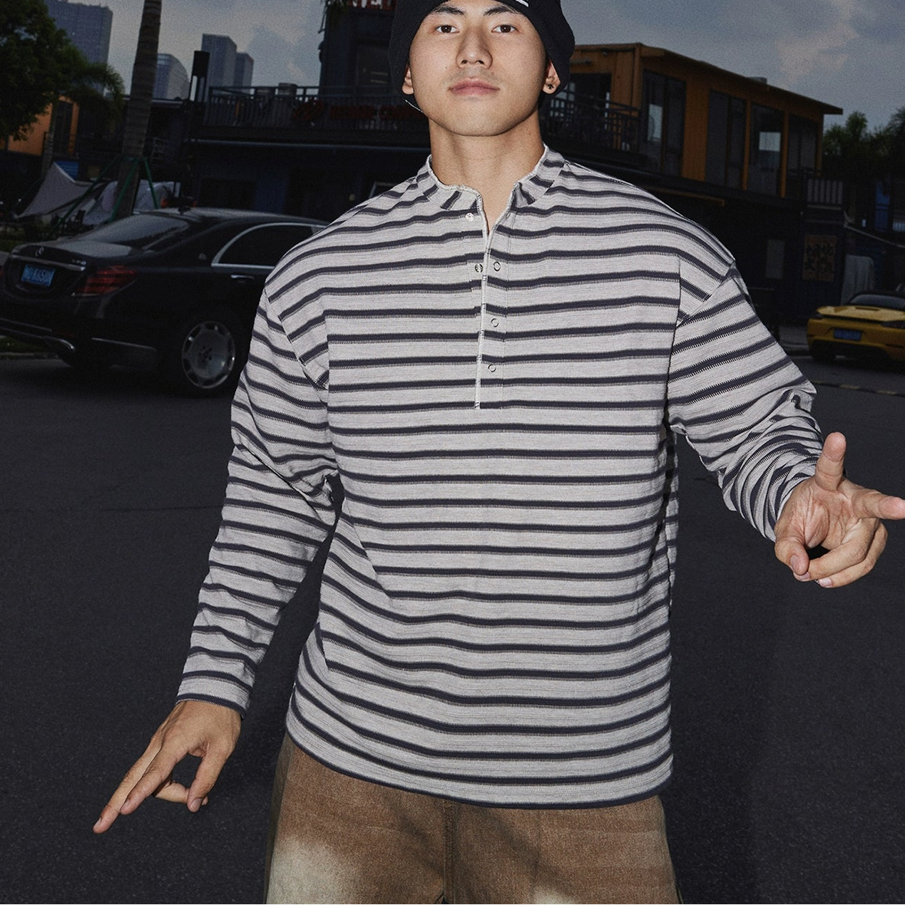 Urban Nomad Stripe Henley Shirt