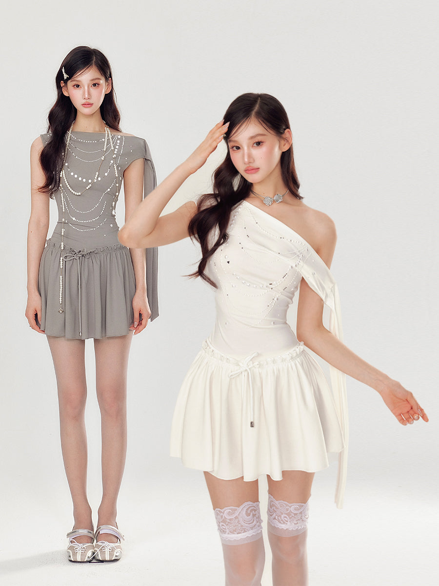 Crystal Chain Mini Party Dress