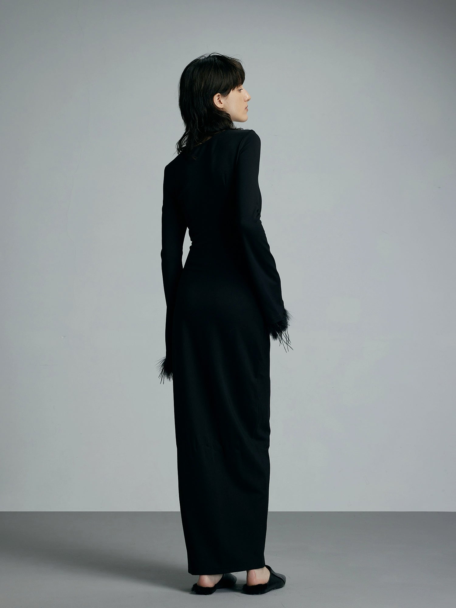 블랙 니트 드레스