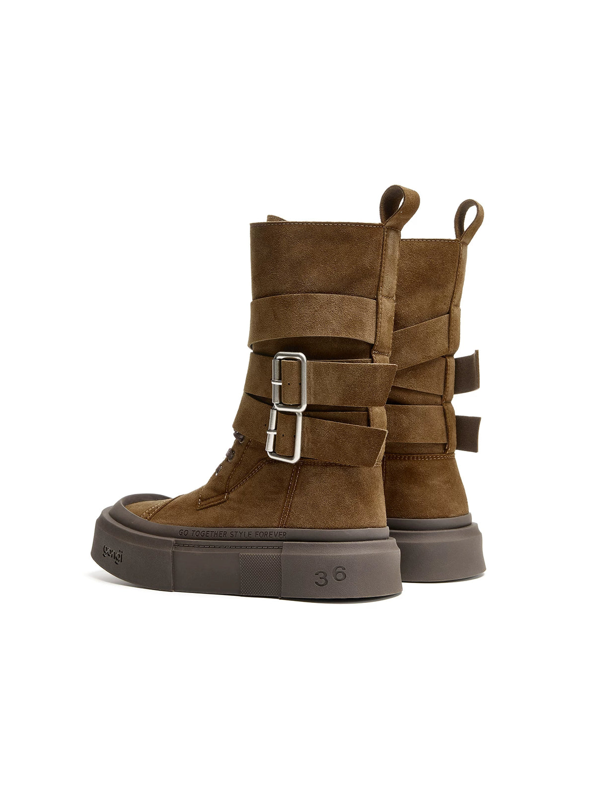 Frontier Double Buckle Platform Boots
