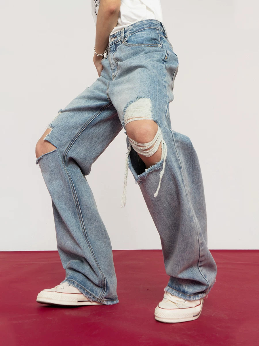 Shredded Anthem Slouchy Knee-Slash Jeans