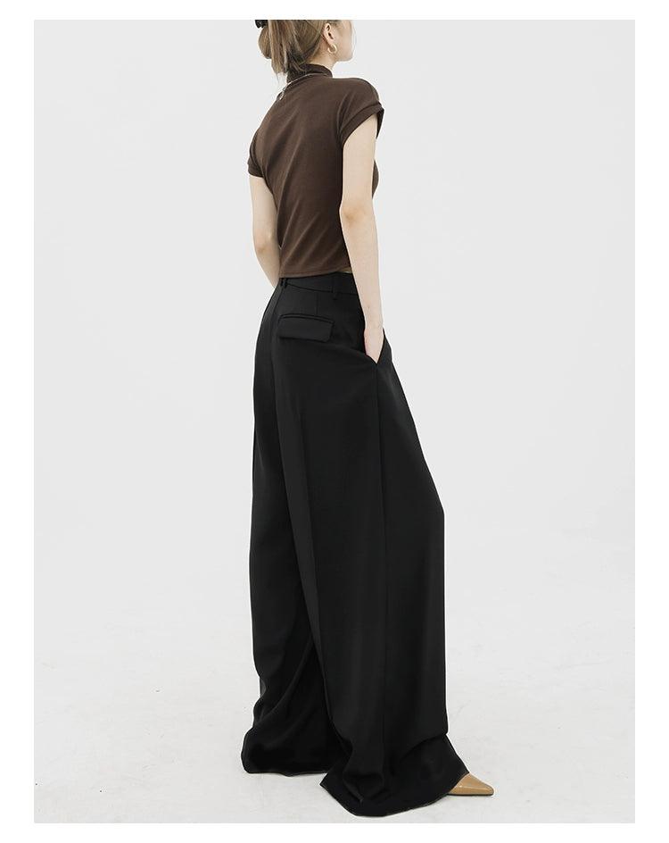 Dramatische Noir-Palazzo-Hosen mit breitem Bein