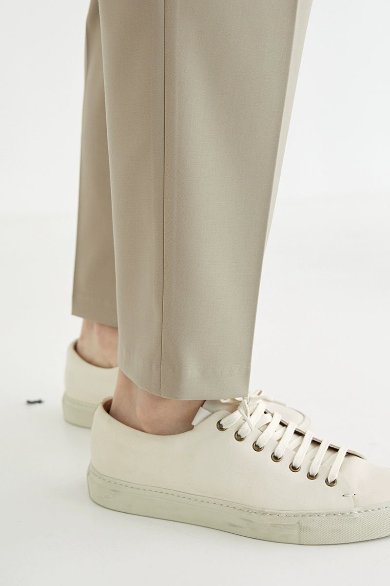Pantalones de vestir de confort de doble plato