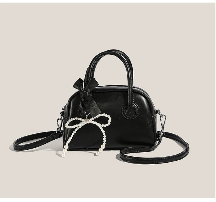 Moonlit Pearl Bow Mini Satchel