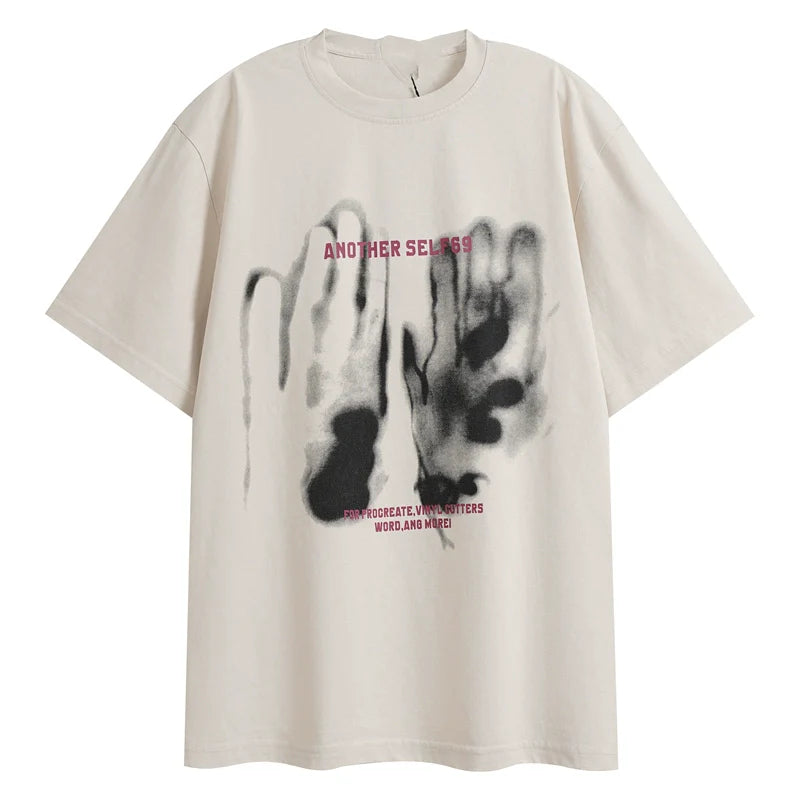 Tee gráfico de selfie de estampado de sombra