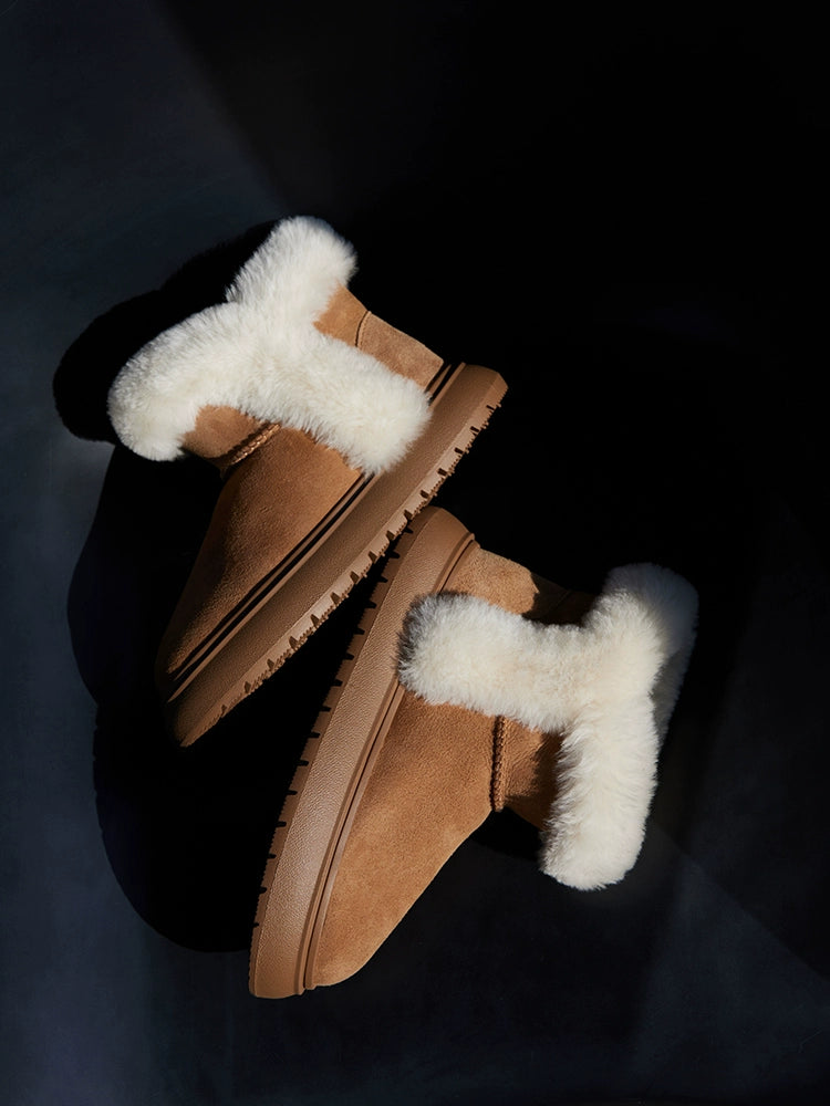 Fuzzy Shearling Ankle Winter Boot