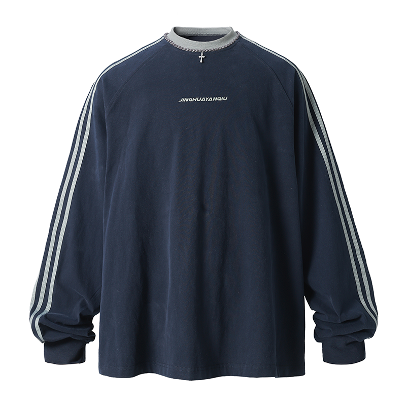 Beadwork Washed & Distressed Long Sleeve T-Shirt - chiclara