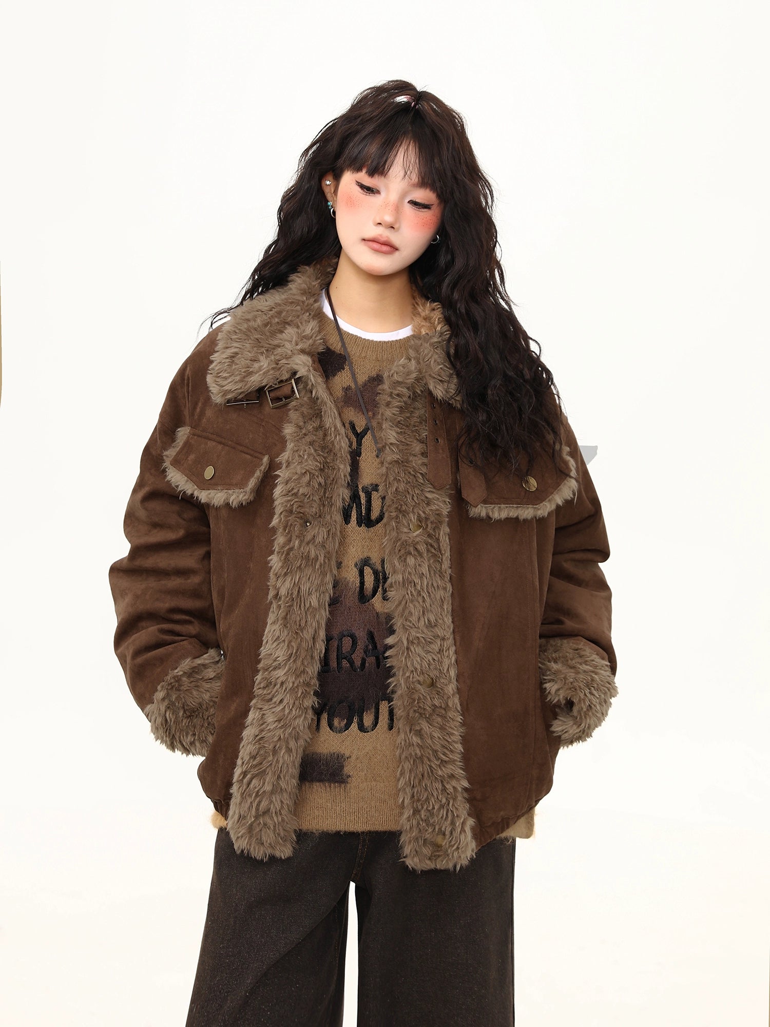 Cocoa Trail Shearling Lined Aviator Jacket