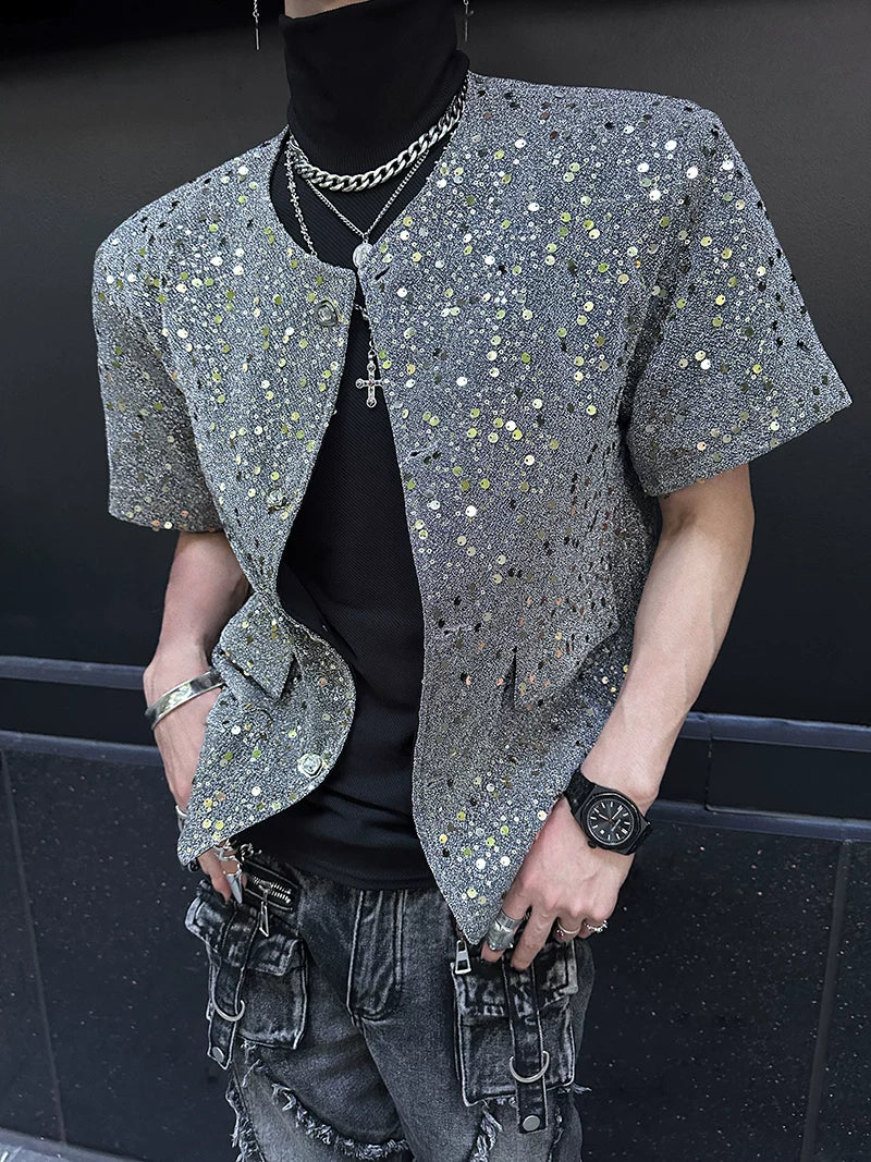 Stellar Shard Sequin Armor Cardigan