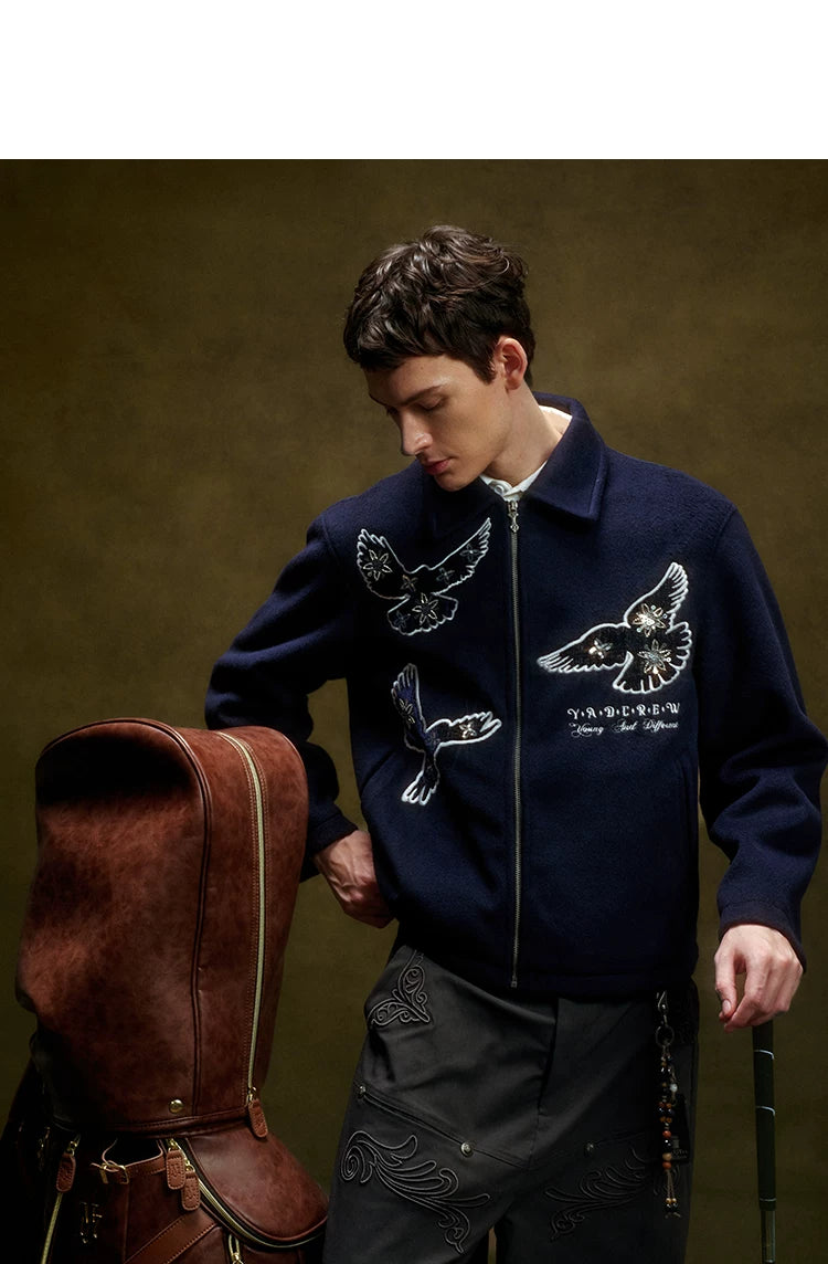 Bird Zip-Up Wool Jacket