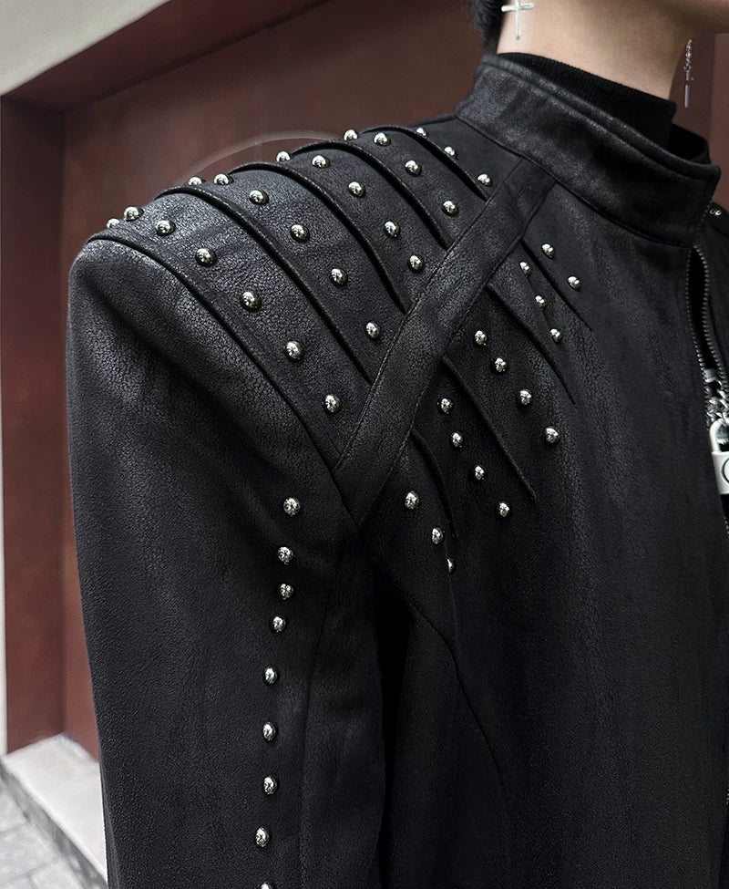 Shrapnel Studded Zip Jacket
