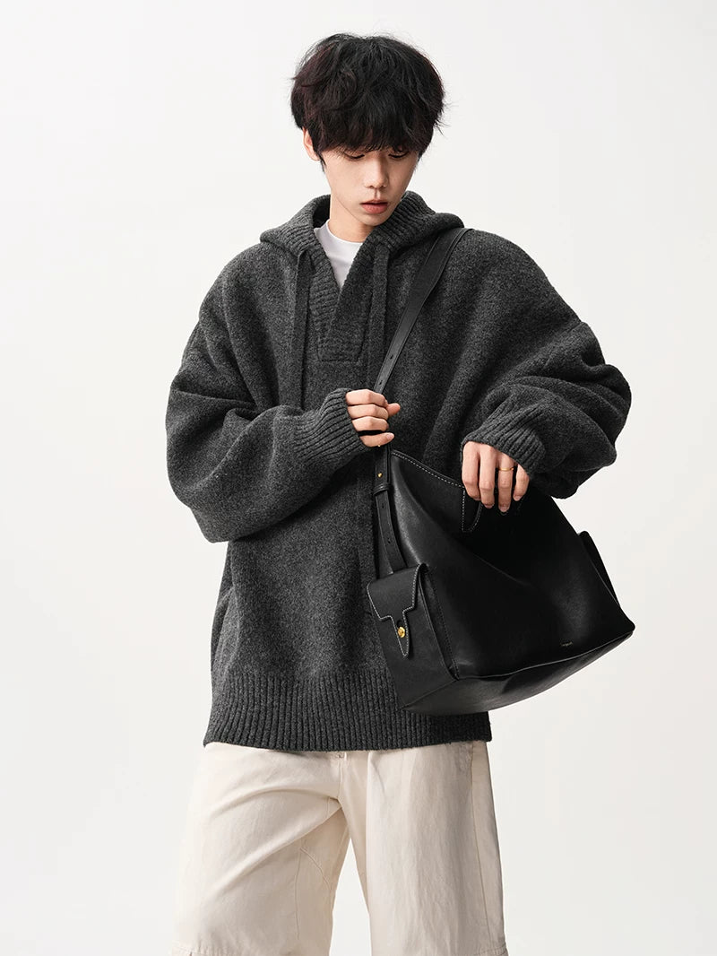Campus Mist Henley Knit Hoodie