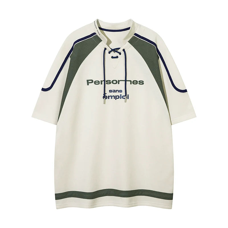 Camiseta americana de encaje deportivo