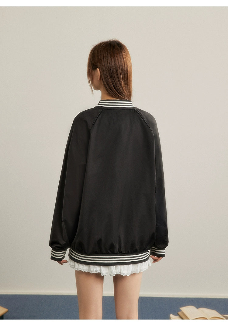 American-style Black Baseball Jacket